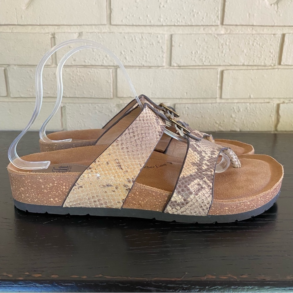 NEW Sofft Sandals Womens 10 Bettina Two Straps Leather Snakeskin Casual Comfort